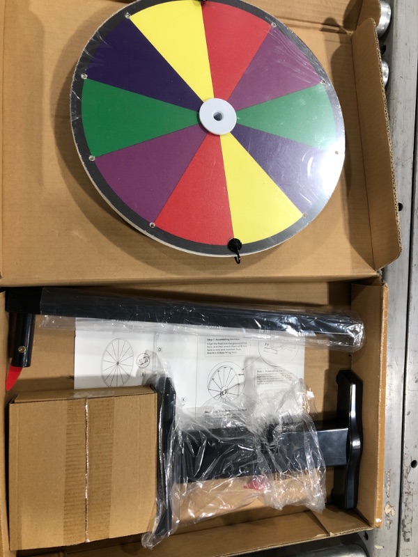 Photo 2 of 12 Inch Spinning Prize Wheel, Heavy Duty Base with 10 Slots Color Tabletop Spinner, Spin The Roulette Wheel for Carnival, Trade Show and Win Fortune Spin Games