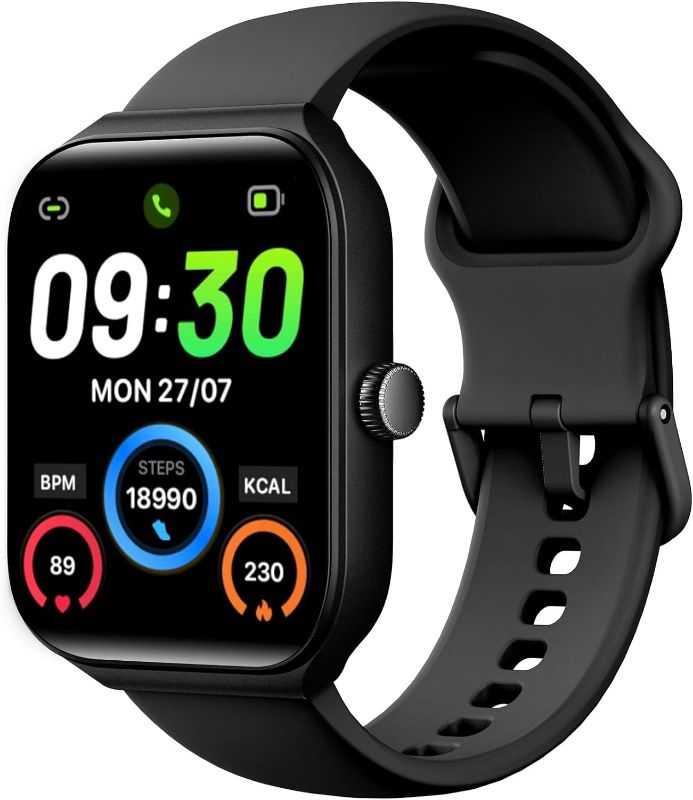 Photo 1 of  Smart Watches for Men Women, Alexa Built in & Bluetooth Call(Answer/Make), 1.95" Touch Screen Fitness Tracker with Heart Rate SpO2 Sleep Monitor Smartwatch for iPhone Android IP68 Waterproof