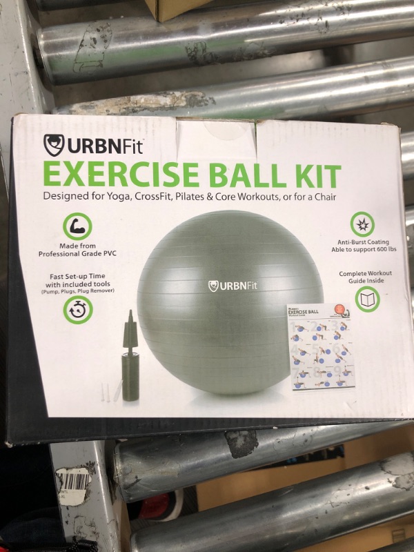 Photo 2 of  Exercise Ball Kit Grey Ball w/Hand Pump,Valve,Plugs,Plug Remover