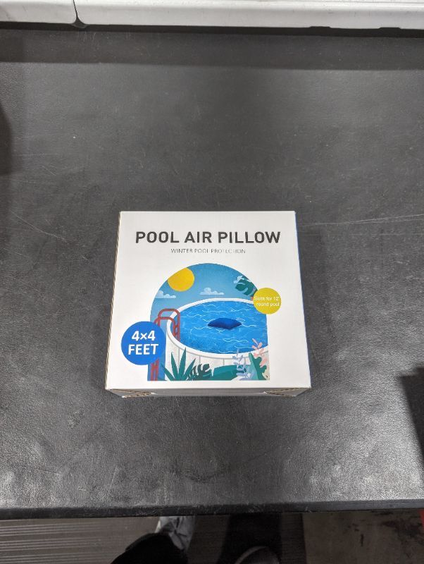 Photo 2 of 4ft X 4ft Pool Pillow for Above Ground Pools, 0.4mm Extra Thick Pool Pillow for Closing Winter, Cold Resistant PVC Material, Winterizing Pool Cover Pillow Include Rope (33ft), Square