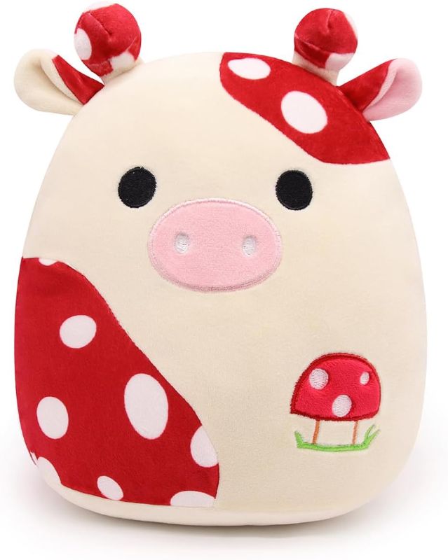 Photo 1 of JEROKUMI Cow Plush, 8inch Mushroom Cow Stuffed Animal Cow Plush Toy Mushroom Stuffed Animal, Cute Stuffed Cow Plushie Soft Cow Plush for Kids,Boys and Girls Birthday