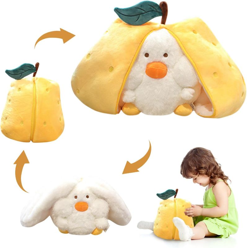 Photo 1 of Emoin Pear Duck Plush Toy 7.8 Inch Cute Plushie Hugging Plush Pillow Duck Stuffed Animal Soft Plush Pear Doll with Zipper Sleeping Pillows Tummy Time Toys Gifts for Girls Boys Teens