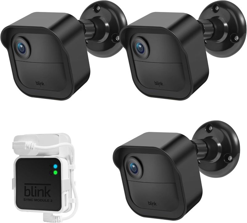 Photo 1 of All-New Blink Outdoor Camera Wall Mount, Weatherproof Protective Housing and 360 Degree Adjustable Mount with Blink Sync Module 2 Mount for Blink Outdoor (4th & 3rd Gen) Camera System (Black, 3 Pack)