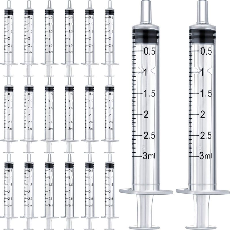 Photo 1 of 20 Pack Plastic Syringe with Measurement, Suitable for Measuring, Watering, Refilling (1 ml)