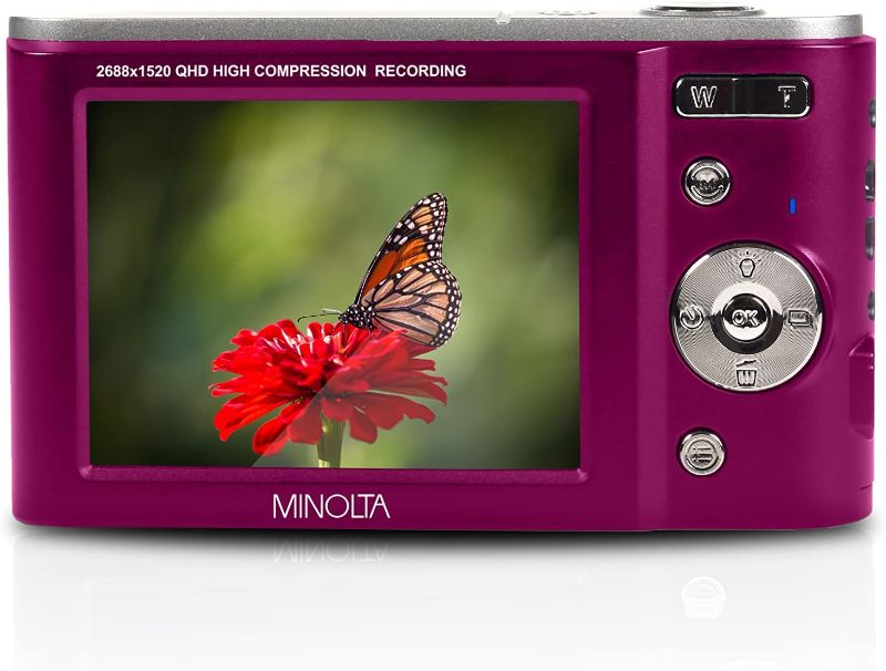 Photo 1 of Minolta MND20 44 MP / 2.7K Ultra HD Digital Camera (Magenta)