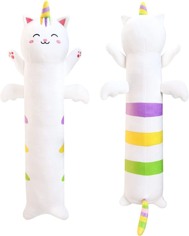 Photo 1 of Desdfcer 24In Long Cat Plush Body Pillow, Cute Long Cat Plush Toys Soft Easter Plush Toy, Soft Plush Cat Plushies Toy for Birthday Christmas Easter Kids Gifts