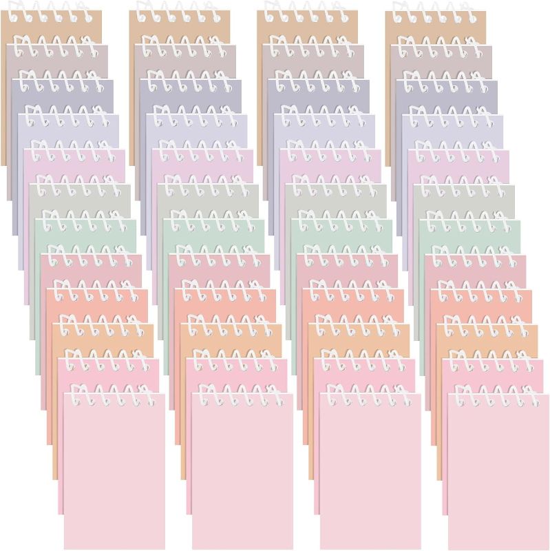 Photo 1 of Fuutreo 48 Pcs Mini Spiral Notepads Pocket Notebook 2.25" x 3.5" Small Spiral Notebook with Lined Pages 20 Sheets Colorful Memo Pads Bulk for Kids School Teacher Classroom Home Office (Bright Color)