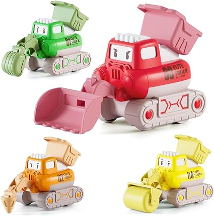 Photo 1 of Craiiby Press and Go Car Toys for 3 Year Old Boys, Interactive Play Vehicle Set, Engineering Car Toys, Birthday Gifts for Toddler Age 2 3 4