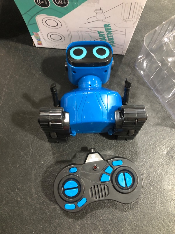 Photo 2 of KaeKid Robots for Kids, 2.4Ghz Remote Control Robot Toys with LED Eyes & Flexible Arms, Dance & Sounds, RC Toys for 3 4 5 6 7 8 Year Old Boys Girls Blue