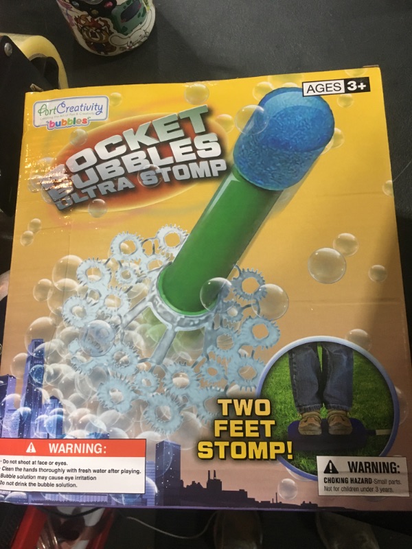 Photo 2 of ArtCreativity Bubble Rocket Launcher Toy Set, Includes 2 Bubble Rockets, Bubble Solution, Pump, and Base, Flying Bubble Blaster Rockets for Hours of Outdoor Fun, Bubble Maker Gift for Kids
