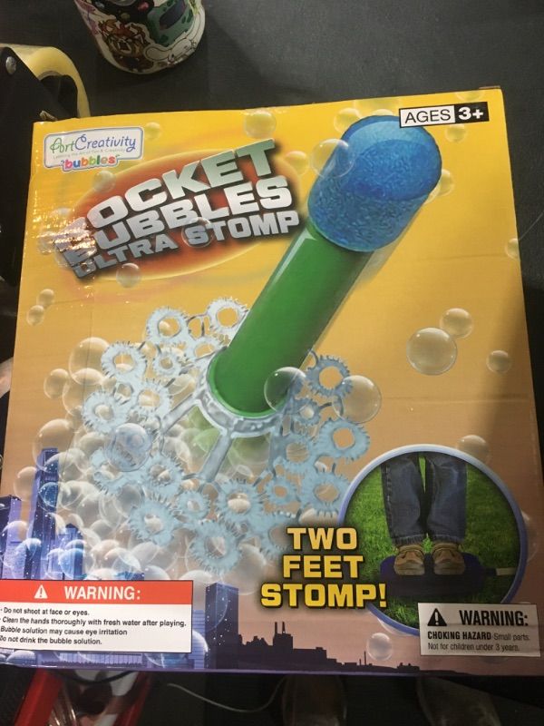 Photo 2 of ArtCreativity Bubble Rocket Launcher Toy Set, Includes 2 Bubble Rockets, Bubble Solution, Pump, and Base, Flying Bubble Blaster Rockets for Hours of Outdoor Fun, Bubble Maker Gift for Kids
