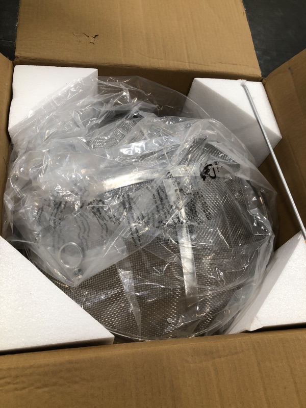 View 2 of Fire Pit Spark Cover Compatible with The Solo Stove Bonfire Size Fire Pit - Easy to Lift Stainless Steel Fire Pit Spark Shield with Guild Stick Included (Stainless Steel 304)