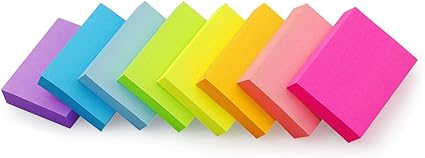 Photo 1 of Sticky Notes 1.5x2 inch Bright Colors Self-Stick Pads 8 Pads/Pack 100 Sheets/Pad Total 800 Sheets ( 2 PACK )