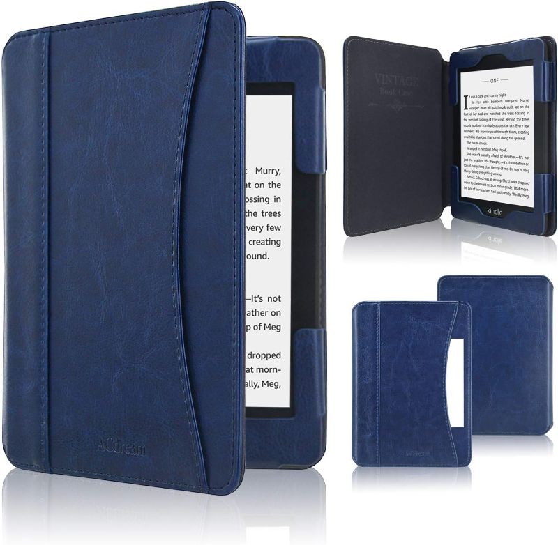 Photo 1 of ACdream Case Fits All-New Kindle 10th Generation 2019 and 8th Gen 2016 ONLY (NOT FIT Kindle Paperwhite/Kindle Oasis), Folio Smart Leather Cover with Auto Wake Sleep & Front Pocket, Navy Blue 