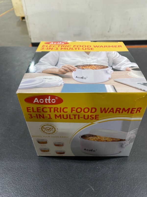 Photo 2 of Aotto Electric Lunch Box, 50/70/80W 3 in 1 Portable Food Warmer Heated Lunch Boxes for Adults, Food Heater for Car/Truck/Travel/Office/Work/Home 12V 24V 110V Mini 32oz Leakproof White