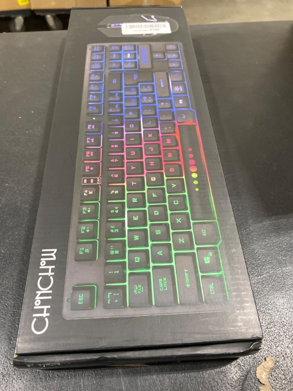 Photo 2 of RGB Gaming Keyboard and Mouse Combo CHONCHOW 991b Rainbow Led Backlit 7 Colors Office Ergonomic Keyboard with Mice 4800 DPI Adjustable competible with Ps4/Ps3 Windows 7/8/10 Mac PC wired RGB combo