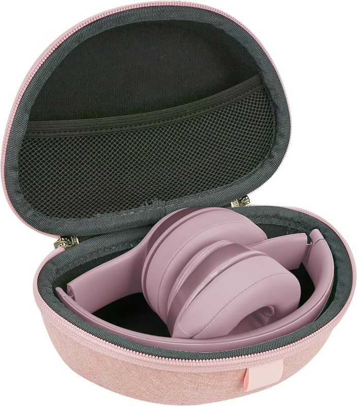 Photo 1 of Headphones Case Compatible with Beats Studio Pro, Solo3, Solo2, SoloHD Case, Replacement Hard Shell Travel Carrying Bag with Cable Storage (Pink)