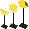 Photo 1 of 3pcs Summer Lemon Standing Tabletop Decor Wood Tiered Tray Sign Lemon Centerpiece Table Decoration Rustic Block Set for Party Table Decor Farmhouse Home Desk (Lemon)