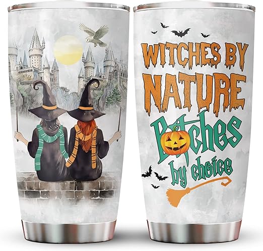 Photo 1 of 34HD Christmas Gifts for Movie Lovers, Potter Movie Tumbler with Lid Stainless Steel 20 oz, Witches By Nature Coffee Mug, Birthday Gifts for Friends
