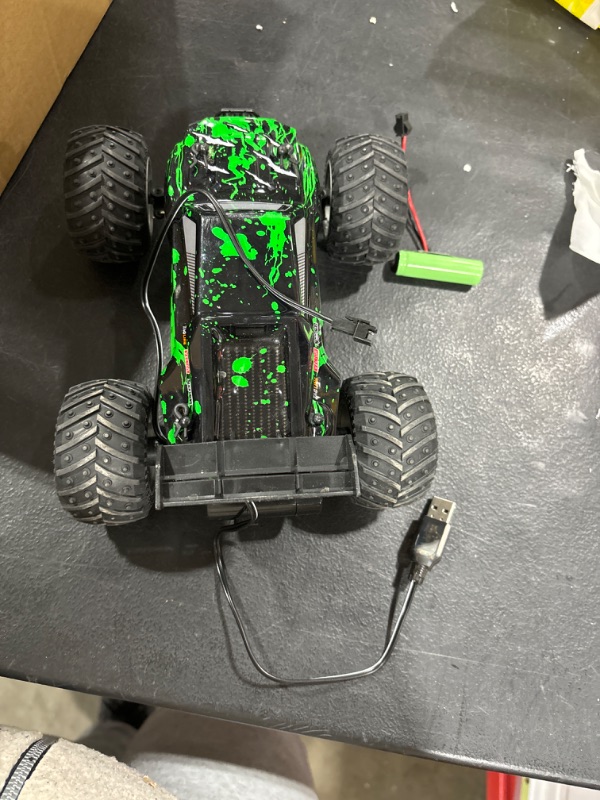 Photo 1 of Rcjoyou RC Cars,1:18 Scale All Terrain Remote Control Car,2WD 2.4 GHz Off Road High Speed 20 Km/h RC Monster Truck Racing Cars with LED Headlight and Two Batteries, Xmas Gifts for Kid and Adults