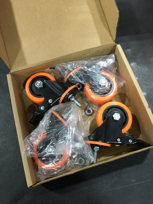 Photo 1 of 3 Inch Caster Wheels Casters Set of 4 Heavy Duty Casters with Brake