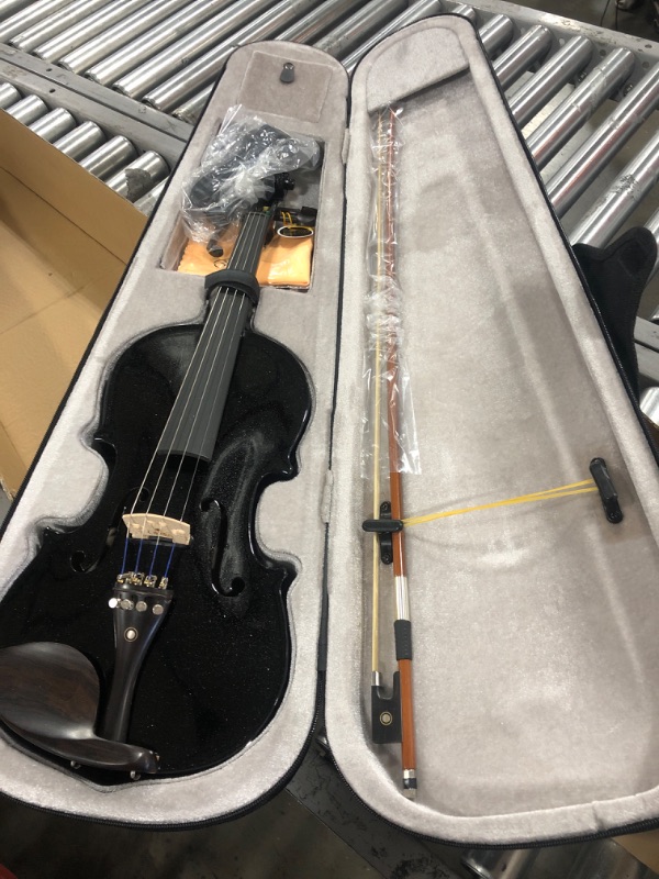 Photo 2 of  Cecilio Violin For Beginners, Kids & Adults w/Hard Case, 4/4 - Black
