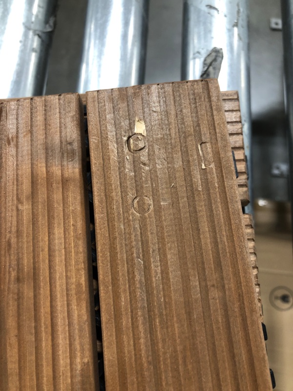 Photo 1 of Yaheetech 27PCS Interlocking Patio Deck Tiles Outdoor Flooring for Patio Garden Deck Poolside Fir Wood Indoor Outdoor Natural Wood Natural Wood-Straight