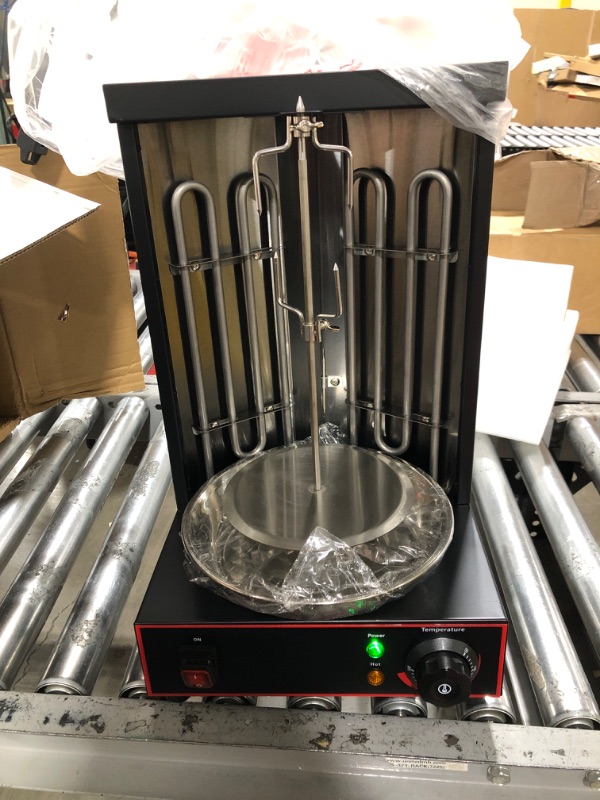 Photo 3 of Electric Vertical Rotisserie Shawarma Broiler Kebab Grill Machine Al Pastor Rotating Grill With Temperature Chime