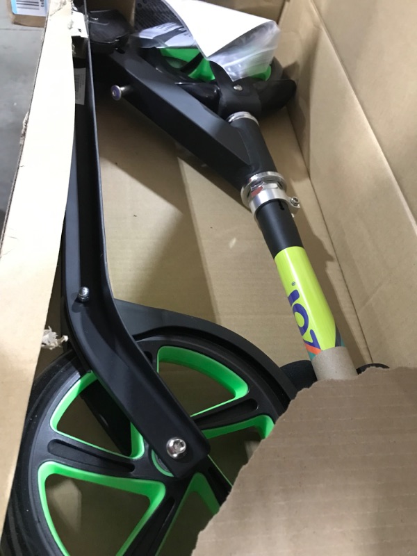 Photo 1 of Razor A5 Lux Kick Scooter - Large 8" Wheels, Foldable, Adjustable Handlebars, Lightweight, for Riders up to 220 lbs Green (New Light-Up) Standard Packaging