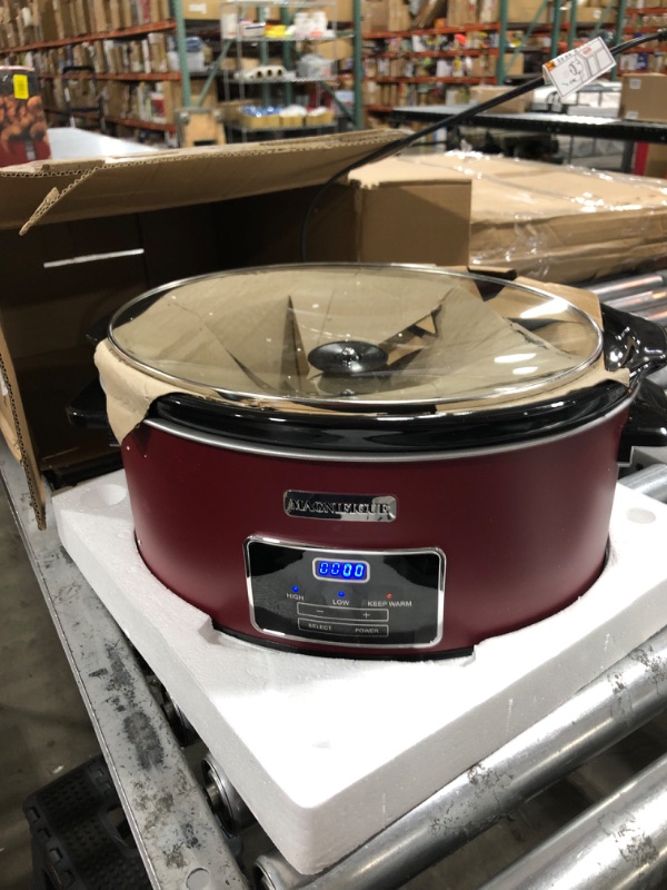 Photo 1 of [NEW] MAGNIFIQUE Oval Digital Slow Cooker with Keep Warm Setting - Perfect Kitchen Small Appliance for Family Dinners (Black Digital, 8 Qt)
