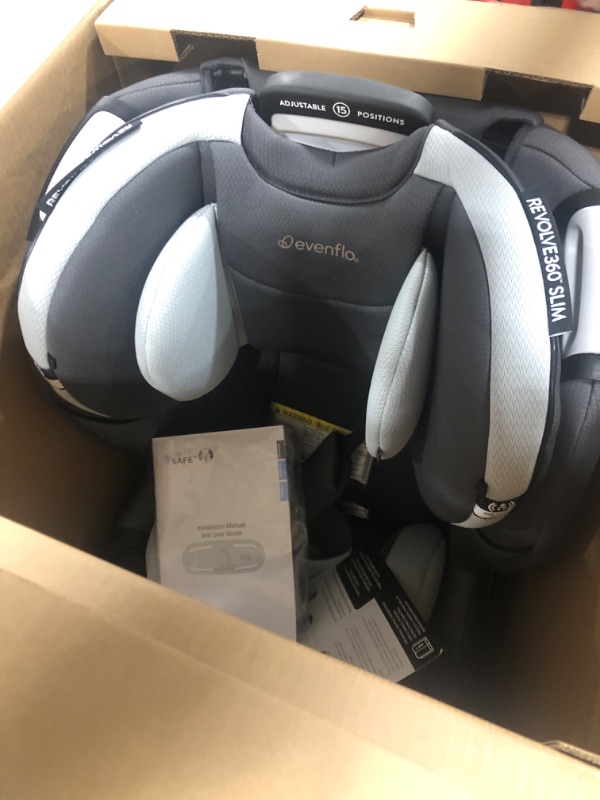 Photo 2 of Evenflo Gold Revolve360 Slim 2-in-1 Rotational Car Seat with SensorSafe (Pearl Gray) Gold Revolve Slim Sensorsafe Pearl Gray