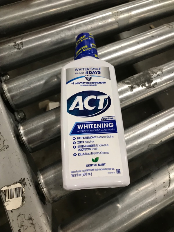 Photo 2 of ACT Whitening + Anticavity Fluoride Mouthwash 16.9 fl. oz. With Zero Alcohol, Dye Free, Gentle Mint