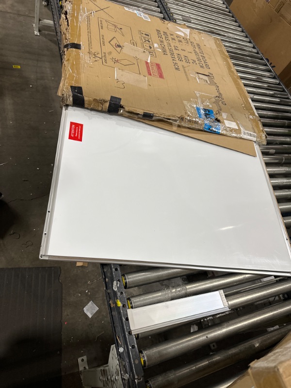 Photo 2 of Large White Board Magnetic, maxtek 72 x 40 inches Dry Erase Board for Wall with 1 Detachable Marker Tray 1 Eraser 3 Markers and 6 Magnets, Big Wall-Mounted White Board Message Memo Board