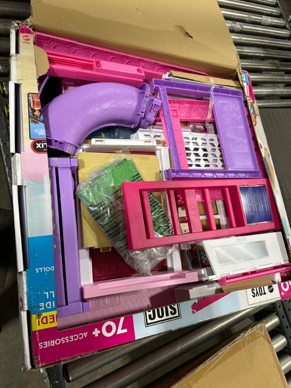 Photo 2 of Barbie Dreamhouse, Doll House Playset with 70+ Accessories Including Transforming Furniture, Elevator, Slide, Lights & Sounds Wheelchair Accessible Elevator