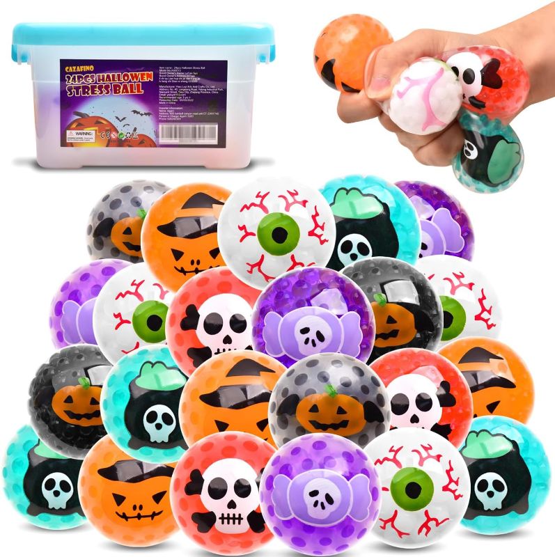 Photo 1 of 24Pack Halloween Stress Balls, Squishy Balls Stress Relief Toys,Squishy Fidget Balls Relax and Focus,Birthday Party Favors, Goodie Bag Stuffers
