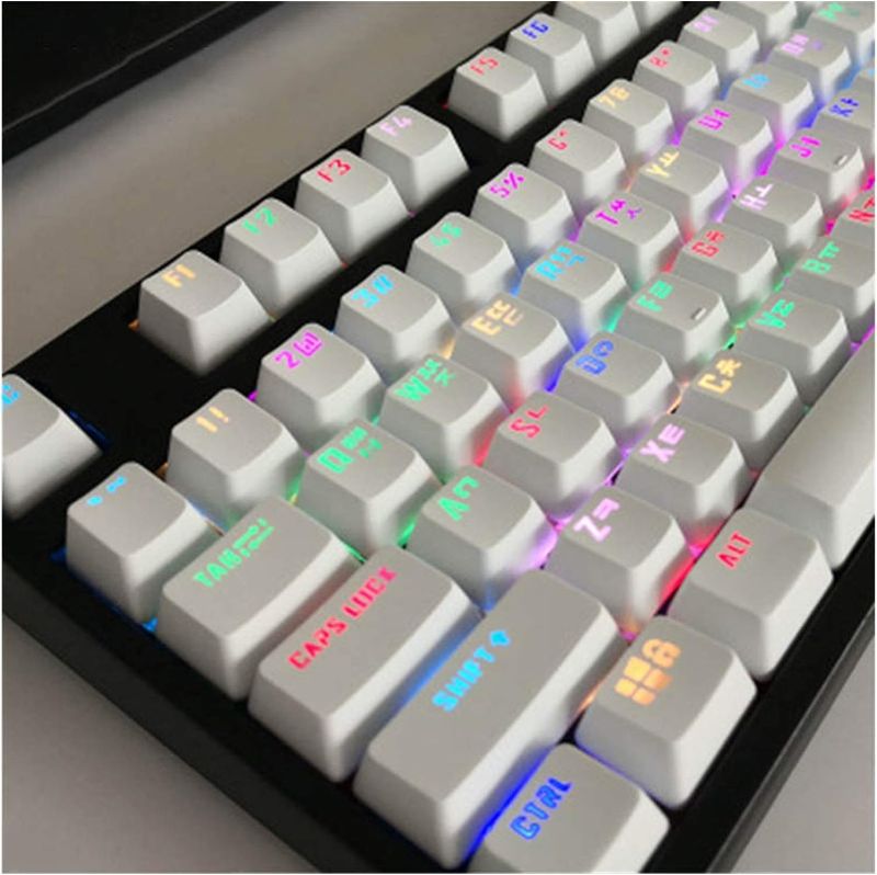 Photo 2 of Key Caps for Keyboard 104 Keys Translucent Backlight Keycaps Korean Key Mechanical Keyboard Key Cap Switches