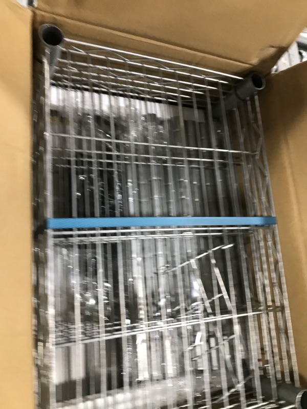 Photo 1 of SORCEDAS Shelf 5 Wier Metal Storage Rack Shelving Unit Organizer for Kitchen Laundry Garage Bathroom Pantry Closet Office(16.54" Wx11.81 Dx50 H,Silver) 5 Shelf Silver