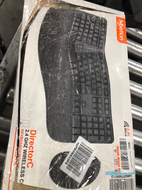 Photo 3 of MEETION Ergonomic Wireless Keyboard and Mouse, Ergo Keyboard with Vertical Mouse, Split Keyboard with Cushioned Wrist, Palm Rest, Natural Typing, Rechargeable, Full Size, Windows/Mac/Computer/Laptop