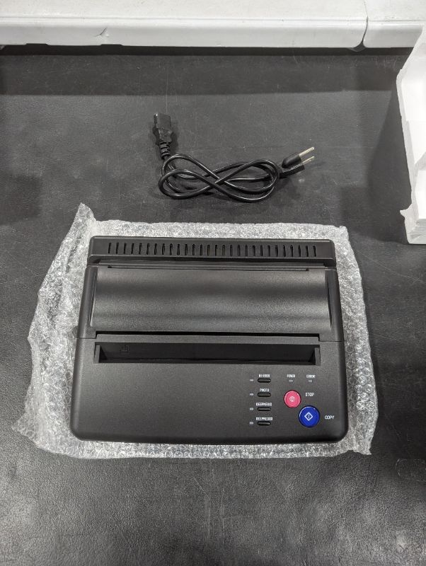 Photo 2 of Sacnahe Tattoo Transfer Stencil Machine Copier Printer Thermal Tattoo Kit Copier Printer With 20pcs Free Tattoo Stencil Transfer Paper Black (2023 Update Version)