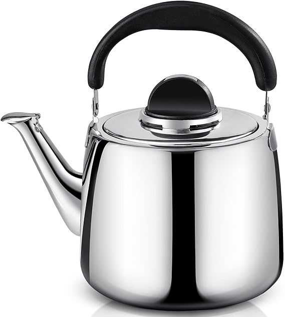 Photo 1 of 
Tea Kettle - 2.5QT Whistling Tea Pots for Stove Top - Food Grade Stainless Steel Teapot - Classic Stovetop Kettle with Universal Base, Cool Grip Bakelite Handle