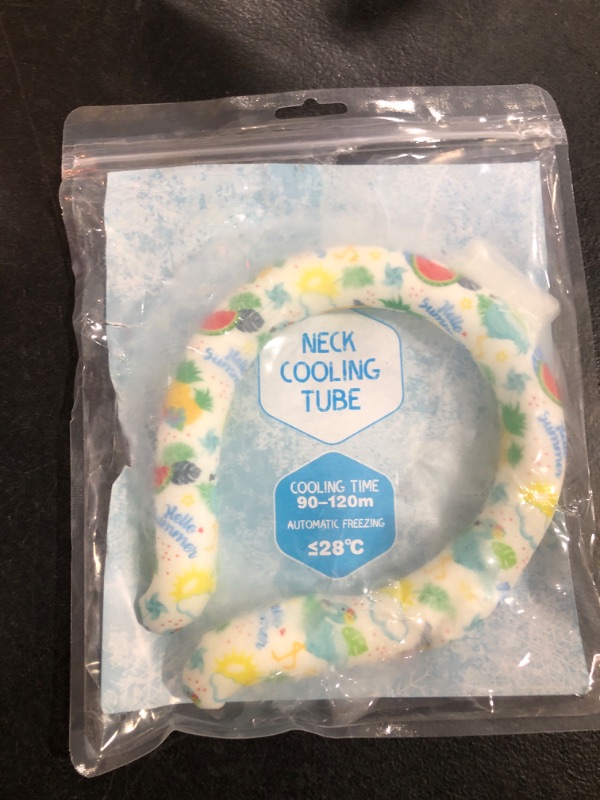 Photo 1 of Neck Cooling Tube?Reusable Outdoor Hands Free Cold Packs ?Wearable Cooling Neck Wraps Gel Ice Cooler Neck Cooling Tube Summer Heat Relief (White)