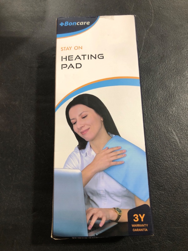 Photo 2 of Boncare® Small Heating Pad Without Auto Shut Off for Cramps and Back Pain Relief, High and Low Temperature Settings Classical Vinyl Hot Electric Heat Pad with Washable Cover Sky Blue (12"x 15", 1) 1 Count (Pack of 1) 1