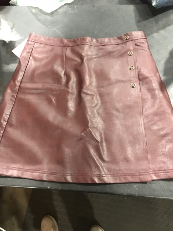 Photo 1 of BURGUNDY PLEATHER SKIRT -- SIZE 2XL