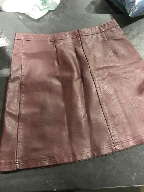 Photo 2 of BURGUNDY PLEATHER SKIRT -- SIZE 2XL