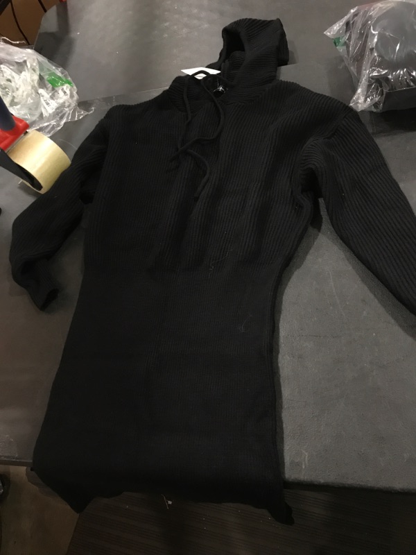 Photo 1 of BLACK SWEATER HOODIE DRESS M 