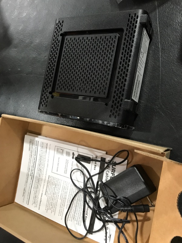 Photo 2 of ARRIS Surfboard SBG10-RB DOCSIS 3.0 Cable Modem & AC1600 Dual Band Wi-Fi Router & Monoprice RG6 Quad Shield CL2 Coaxial Cable with F Type Connector