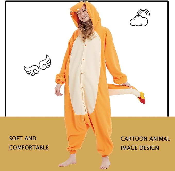 Photo 1 of [Size L] SWEETXIN Adult Kid Unisex Onesie Pajamas Halloween Christmas Sleepwear Jumpsuit Cosplay Costume Suit for Women and Men Large Dragon