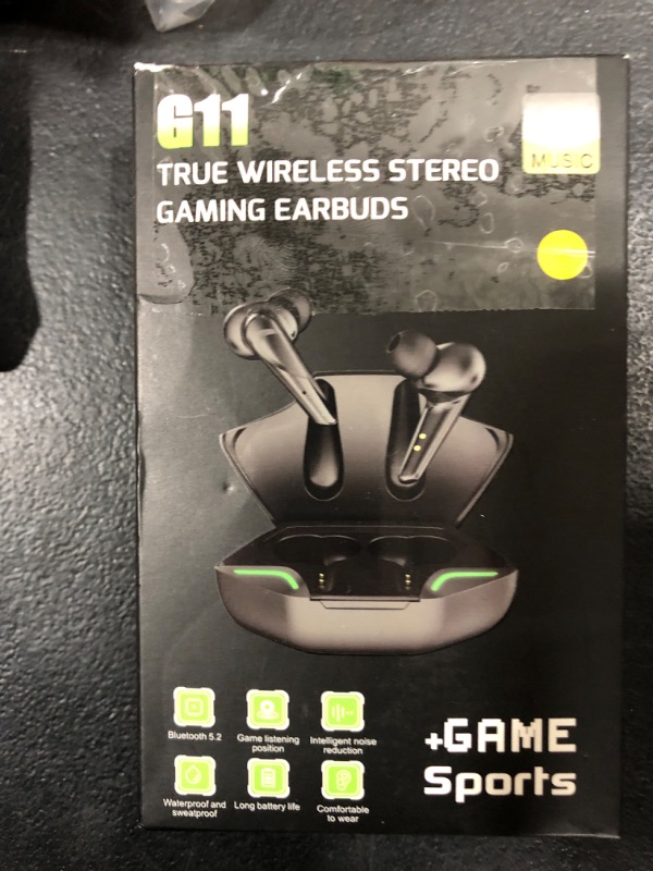 Photo 2 of G11 True Wireless Stereo Gameing Earbuds with Mic- Yellow
