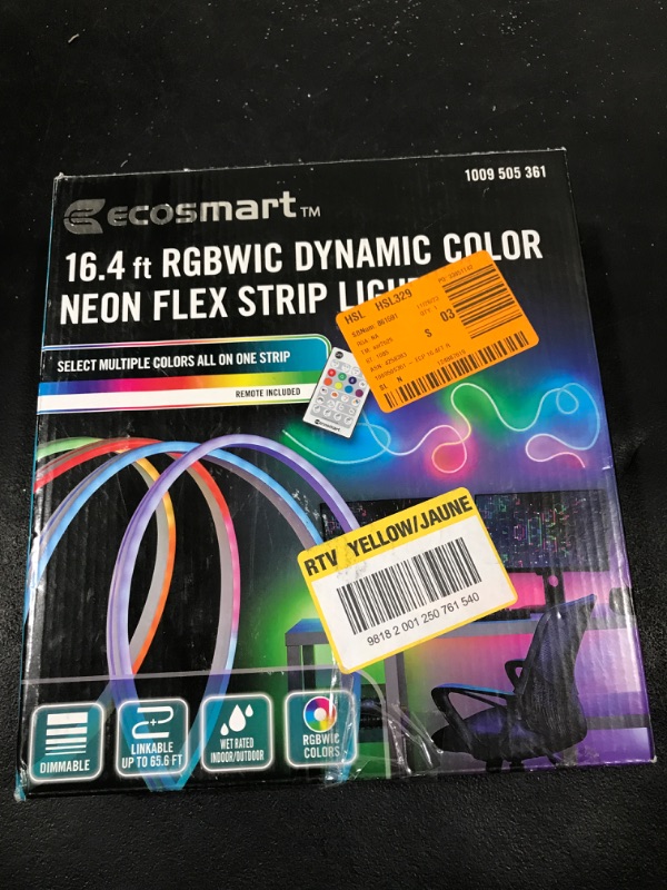 Photo 2 of EcoSmart 16.4 ft. Smart RGBWIC Dynamic Color-Neon Flex Strip Light 1009 505 361
