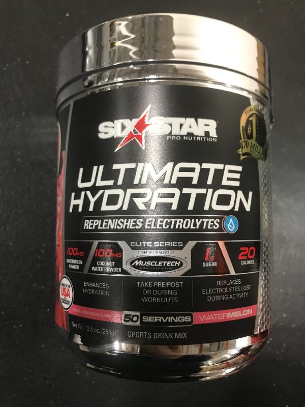 Photo 2 of EXP MARCH 2024 Electrolyte Powder , Six Star Ultimate Hydration Powder ,Replenish Electrolytes ,Post Workout Recovery Drink , Electrolyte Supplement Hydration Powder , Sports Nutrition, Watermelon (50 Servings)